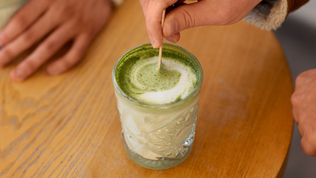 An Easy Dalgona Matcha Latte for Home